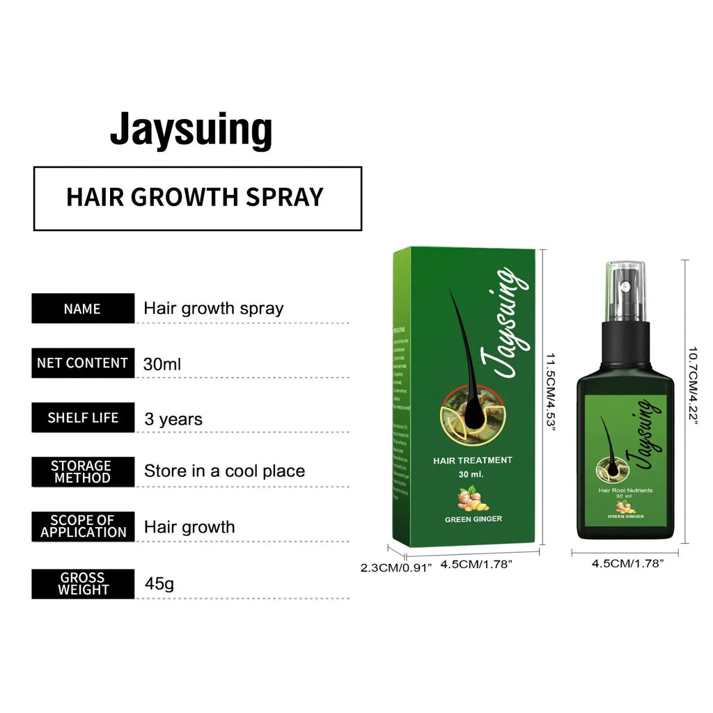 Ginger Hair Growth Serum Spray Scalp Treatment Nourish Hair Root Strengthen Prevent Loss Repair Follicle Smooth Essence Nutrient