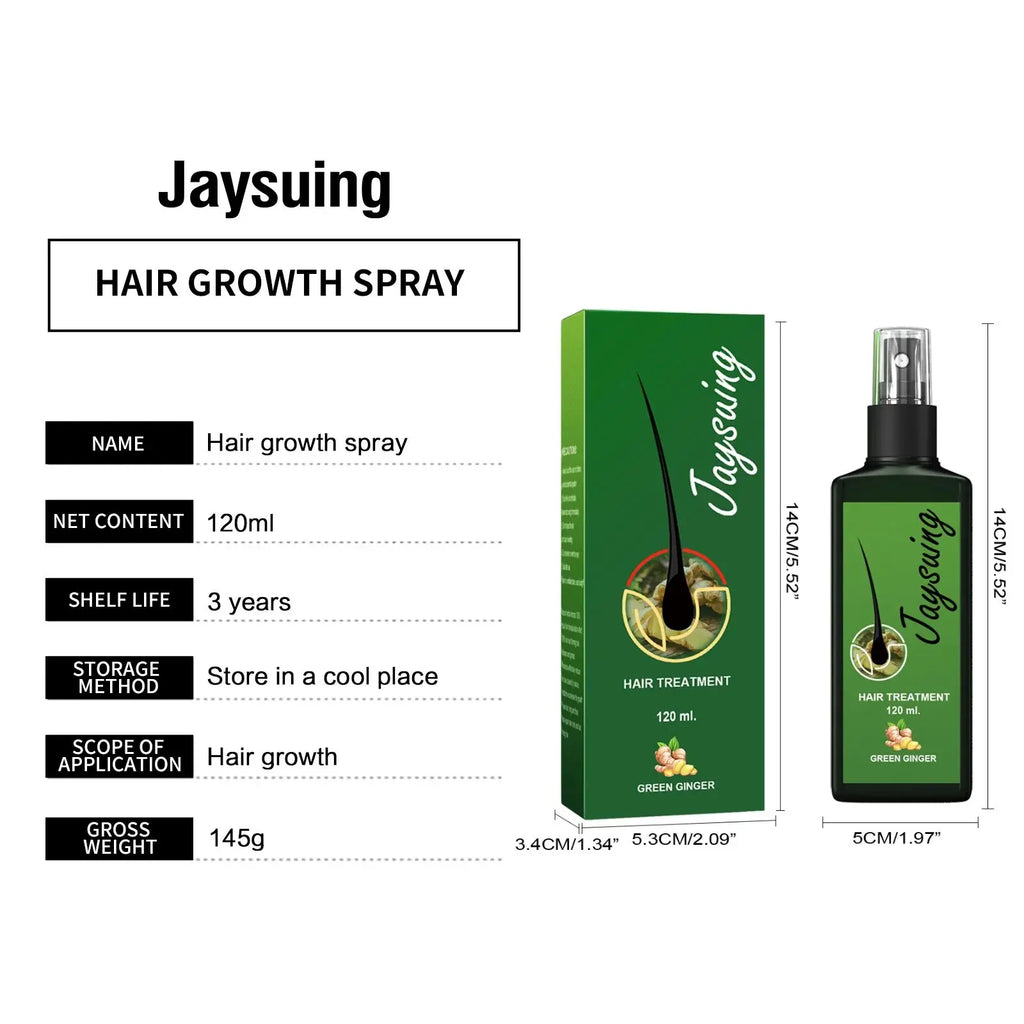 Ginger Hair Growth Serum Spray Scalp Treatment Nourish Hair Root Strengthen Prevent Loss Repair Follicle Smooth Essence Nutrient