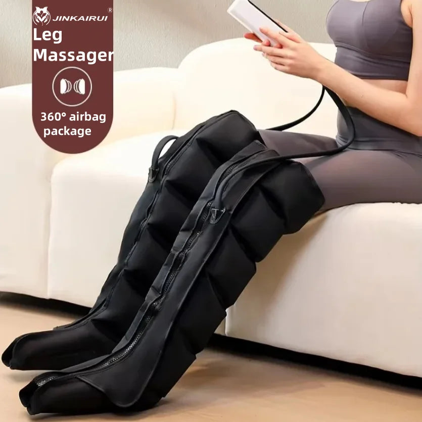 JinKairui Electric Pneumatic Leg Massager Extended Version for Deep Relaxation of Thighs, Calves and Feet with Remote Control