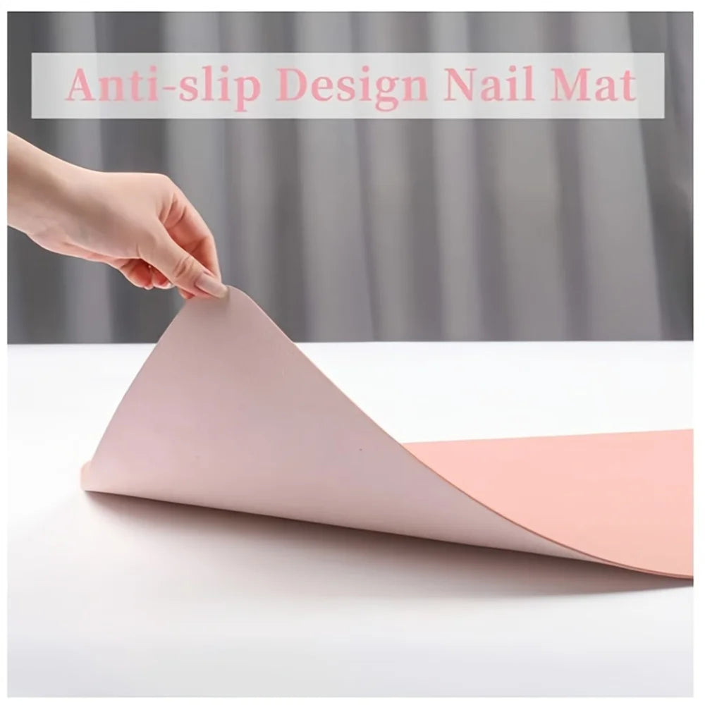 Nail Art Table Mat Foldable Hand Rest Pad For Nail Armrest Cushion Waterproof Scratch Dirt Resistant Leather Studio Desk Mat
