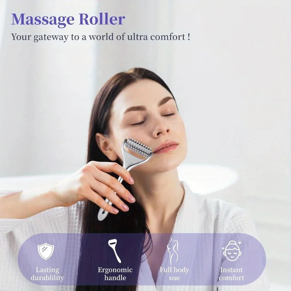 Massage Roller Acupuncture Roller for Face Deep Tissue Massage Tool Face Roller-Skin Care Face Massager Tones Skin Appearance
