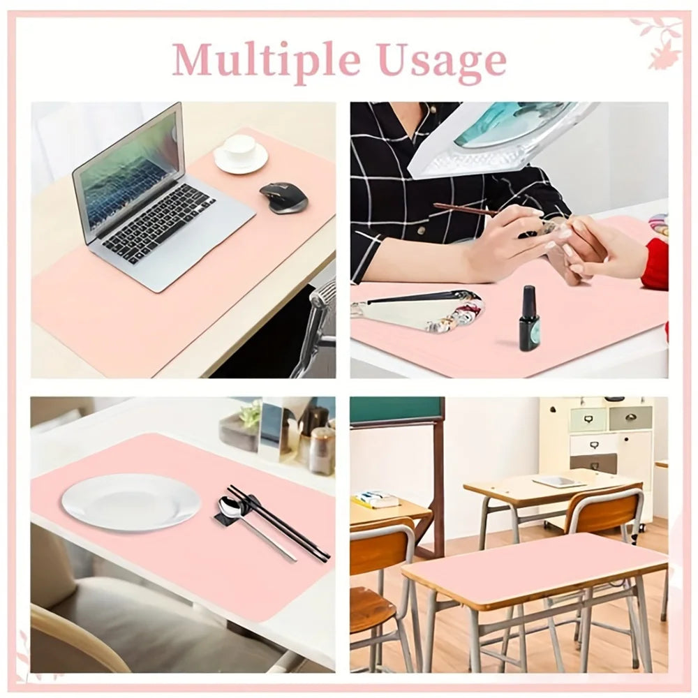 Nail Art Table Mat Foldable Hand Rest Pad For Nail Armrest Cushion Waterproof Scratch Dirt Resistant Leather Studio Desk Mat