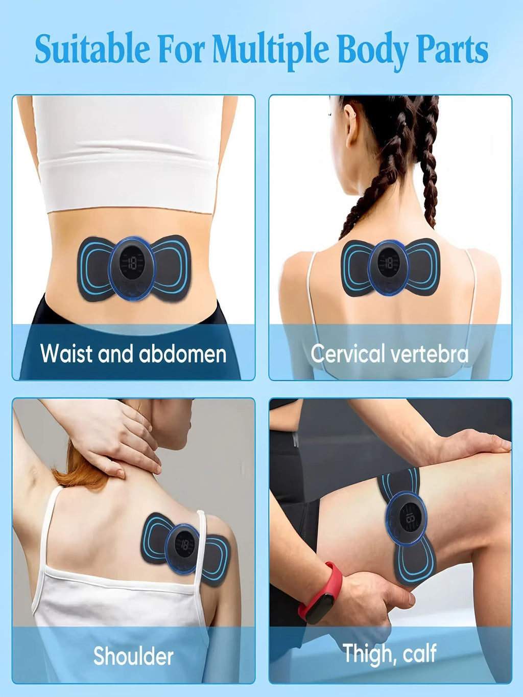 Intelligent Mini Electric Neck Massager Charging Portable Shoulder and Neck Neck Massage Patch with Multiple Adjustable Levels