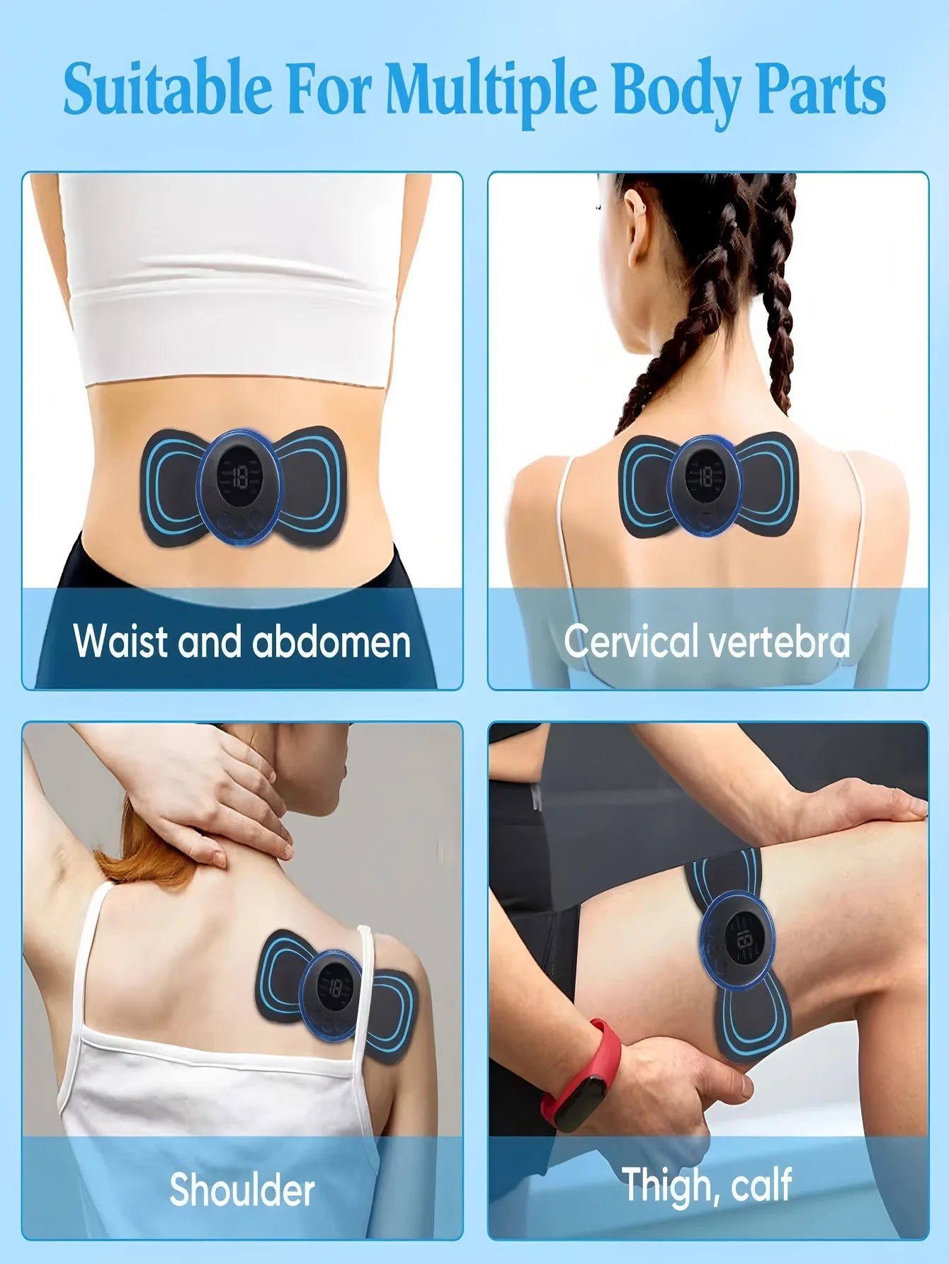 Intelligent Mini Electric Neck Massager Charging Portable Shoulder and Neck Neck Massage Patch with Multiple Adjustable Levels