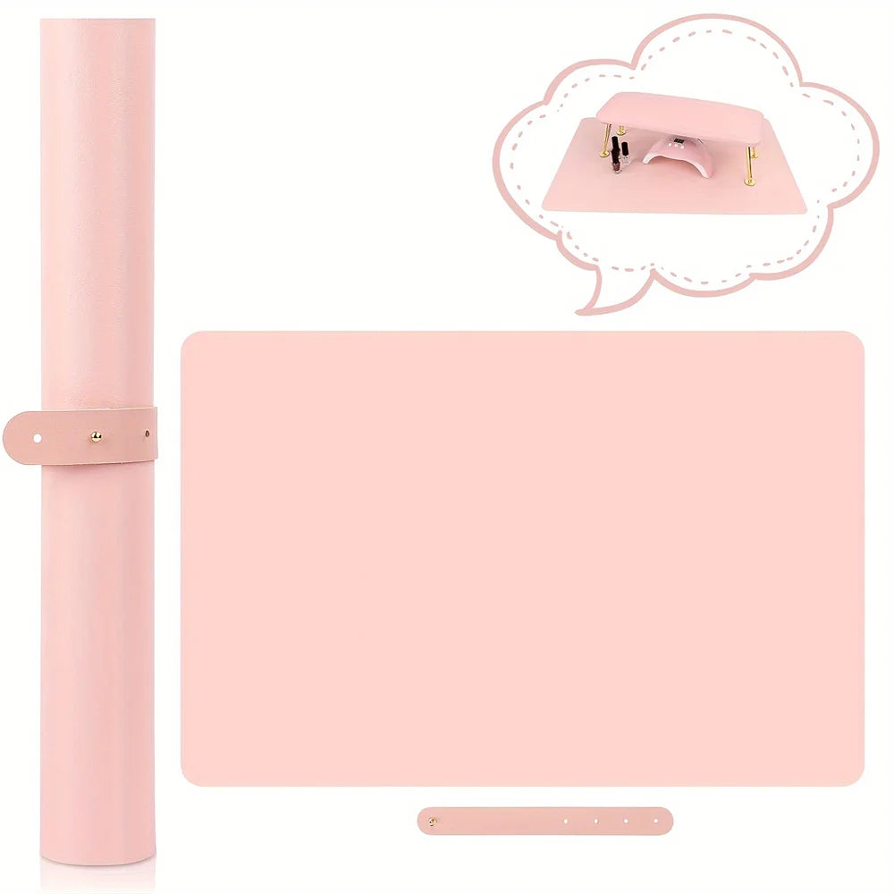 Nail Art Table Mat Foldable Hand Rest Pad For Nail Armrest Cushion Waterproof Scratch Dirt Resistant Leather Studio Desk Mat