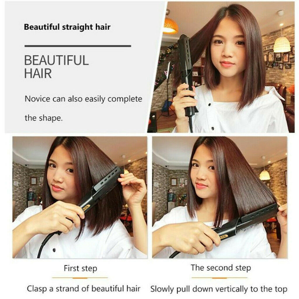 Hair Straightener Four-gear Temperature Adjustment Ceramic Tourmaline Ionic Flat Iron Hair Straightener For Women Widen Panel