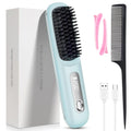 Portable Hair Straightener Brush Cordless USB Charging Straightening Comb LED Display & Ceramic Coating, Ionic Technology