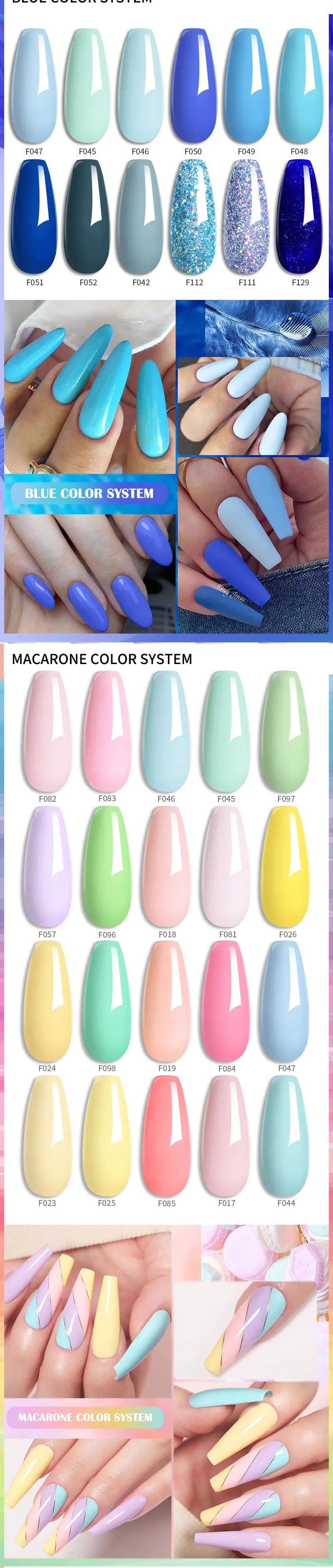 LILYCUTE 6Pcs 7ML Gel DIY Nails Polish Set Bright Pink Nail Charms Soak Off UV LED Gel Varnish Nail Art Design Accessories