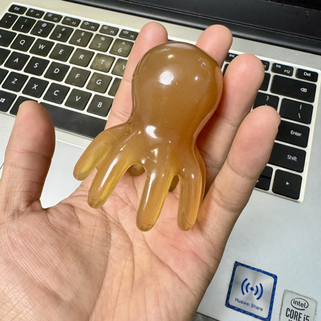 Octopus Massage Comb Resin Head Meridian Scraping Scalp Massage Brush Acupuncture SPA Gua Sha Massage Comb for Fatigue Relief