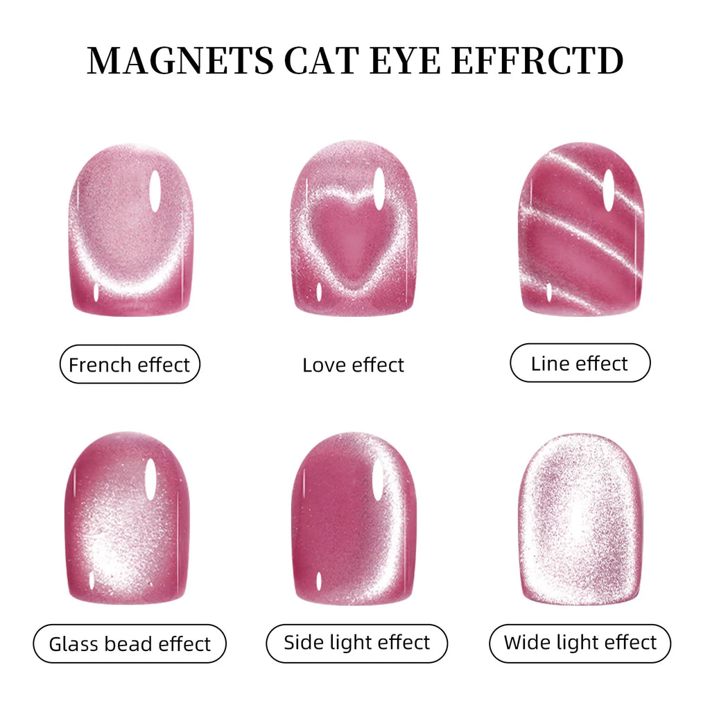 1Pcs 3-In-1 Heart Shape Cat Eye Nail Art Magnet Double Line Moon Snake French Magnet Pen for Magnetic Gel Polish Manicure Tools