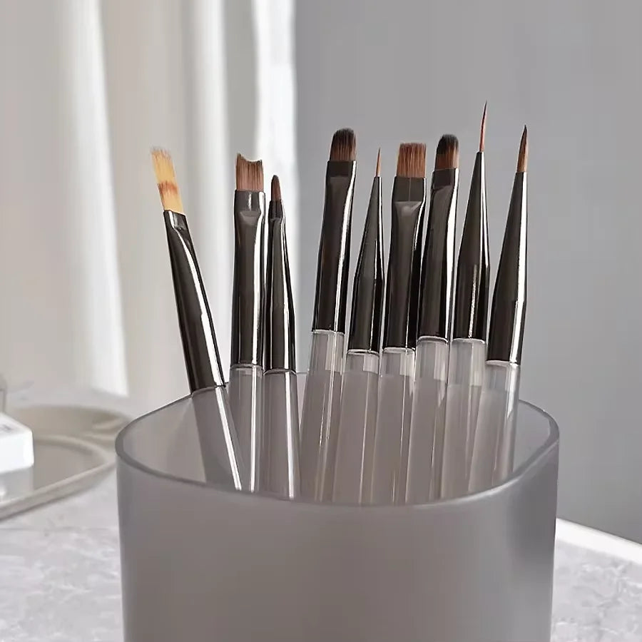LINMANDA Nail Art Design Pen Painting Tools with Nail Extension Gel Brush Nail Gel Brush Salon at Home DIY Manicure 9Psc