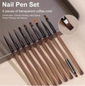 9PCS Nail Brush Liner DIY Painting Pen Manicure Acrylic Drawing Brush for Nail Art Design Nails Tip Display Painting Tool