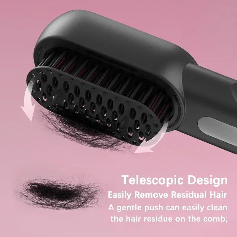 Wireless Straight Curling Hair Comb Heating Negative Ion Hair Straightener Rechargeable Anti-scalding Electric Hair Care Brushes
