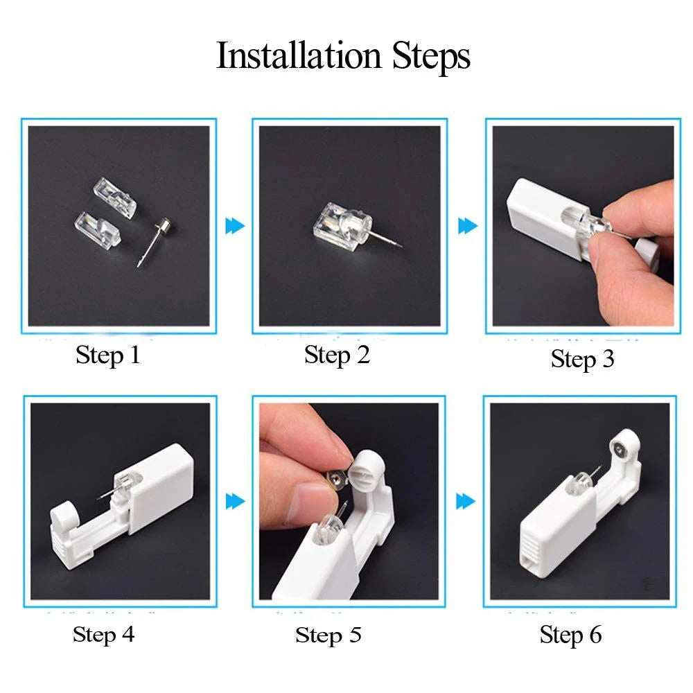 1-20Pcs/set Ear Piercing Gun Disposable Disinfect Safety Earring Piercer Kit Studs Nose Ring Piercing Machine Body Jewelry Tool