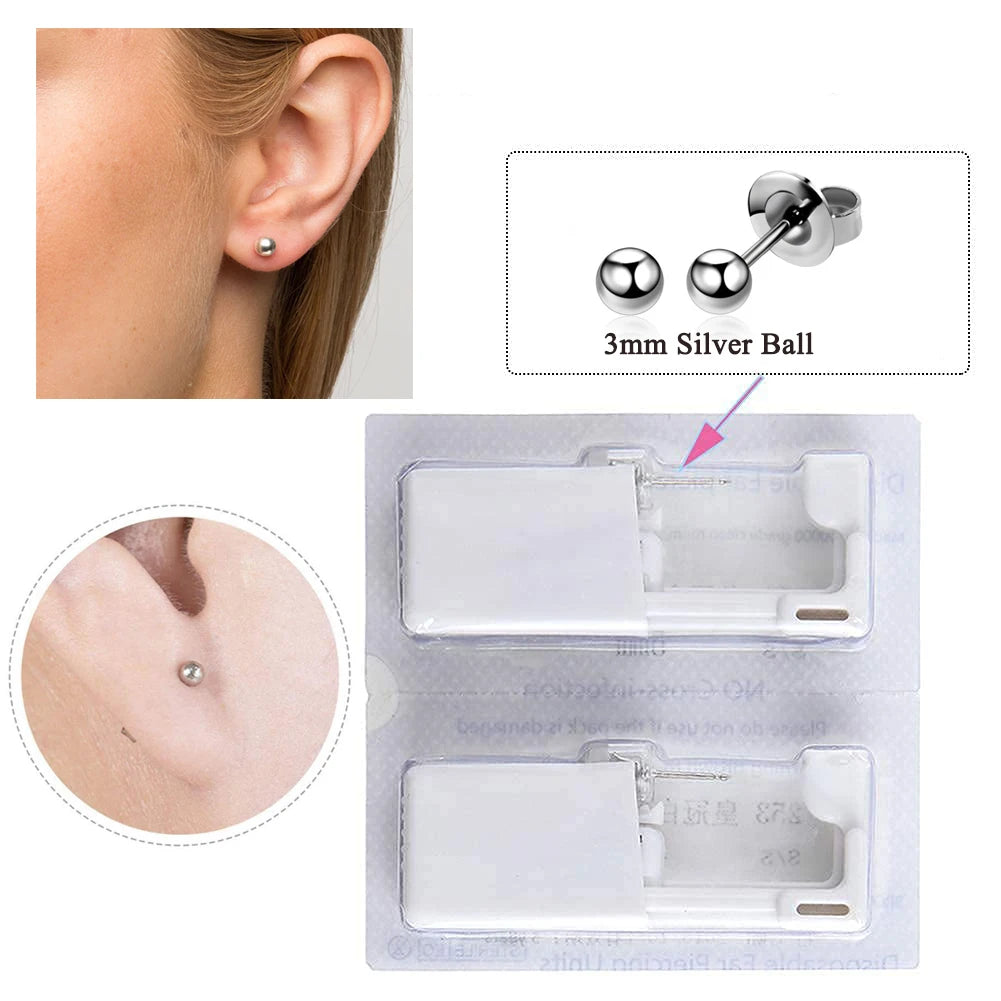 1-20Pcs/set Ear Piercing Gun Disposable Disinfect Safety Earring Piercer Kit Studs Nose Ring Piercing Machine Body Jewelry Tool